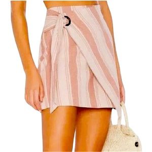 Free People Striped Wrap Mini Dress
